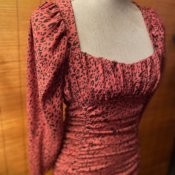 ZARA Polka Dot Shirred Dress Size Small EUC - Picture 3 of 6